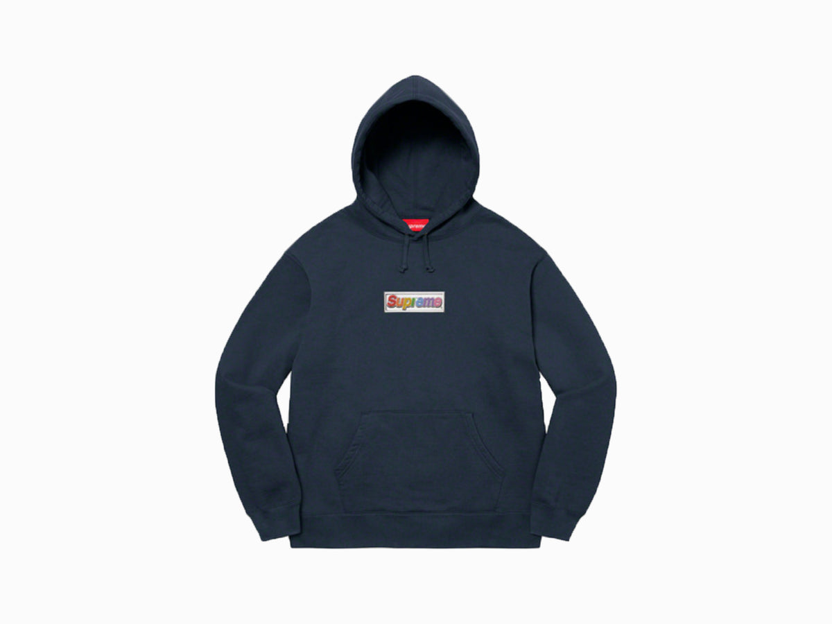 Supreme - Bling Box Logo Hoodie - Unisex - Cotton - L - Grey