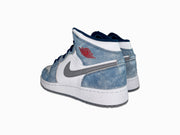 Air Jordan 1 Mid French Blue Fire Red