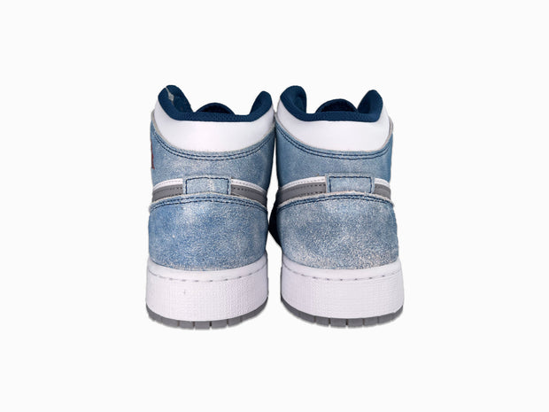 Air Jordan 1 Mid French Blue Fire Red