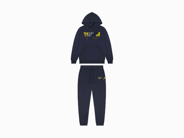Trapstar Chenille Decoded Hooded Tracksuit - Navy Yellow