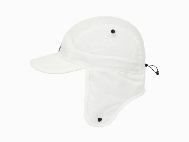 Palace Grid Fleece Reversible Earflap Hat White