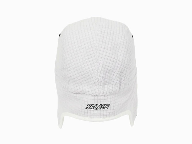 Palace Grid Fleece Reversible Earflap Hat White